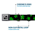 Load image into Gallery viewer, Dog Bone Seatbelt Buckle Collar - St. Pat's Clovers Scattered2 Black/Green
