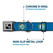 Dog Bone Seatbelt Buckle Collar - South Dakota Flags