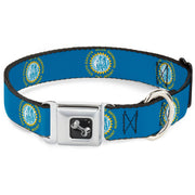 Dog Bone Seatbelt Buckle Collar - South Dakota Flags
