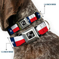 Load image into Gallery viewer, Dog Bone Seatbelt Buckle Collar - Texas Flag/Black
