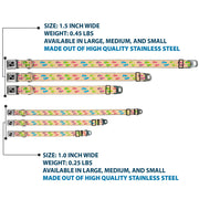 Dog Bone Seatbelt Buckle Collar - Tropical Flip Flops Tan/Multi Color