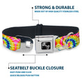 Load image into Gallery viewer, Dog Bone Seatbelt Buckle Collar - Tie Dye Swirl Multi Color/White

