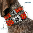 Load image into Gallery viewer, Dog Bone Seatbelt Buckle Collar - Tartan Plaid2 Red/Green/Yellow
