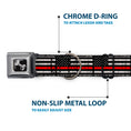 Load image into Gallery viewer, Dog Bone Black/Silver Seatbelt Buckle Collar - Thin Red Line Flag Weathered Black/Gray/Red
