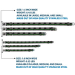 Dog Bone Black/Silver Seatbelt Buckle Collar - Thin Green Line Flag Weathered Black/Gray/Green