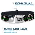 Load image into Gallery viewer, Dog Bone Black/Silver Seatbelt Buckle Collar - Thin Green Line Flag Weathered Black/Gray/Green
