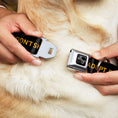 Load image into Gallery viewer, Dog Bone Seatbelt Buckle Collar - Buckle-Down Logo ADOPT, DON'T SHOP Black/Yellow
