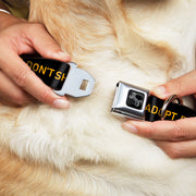 Dog Bone Seatbelt Buckle Collar - Buckle-Down Logo ADOPT, DON'T SHOP Black/Yellow