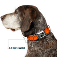Load image into Gallery viewer, Dog Bone Black/Silver Seatbelt Buckle Collar - Basketballs Stacked

