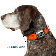 Dog Bone Black/Silver Seatbelt Buckle Collar - Basketballs Stacked