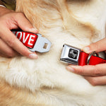 Dog Bone Black/Silver Seatbelt Buckle Collar - Buckle-Down REMOVE BEFORE FLIGHT Red/White