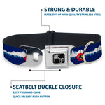 Dog Bone Seatbelt Buckle Collar - Colorado Snowboarder/Snowy Mountains Weathered