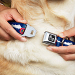 Dog Bone Seatbelt Buckle Collar - Colorado Snowboarder/Snowy Mountains Weathered