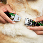 Dog Bone Seatbelt Buckle Collar - Cali Bear Silhouette & Star/CALIFORNIA REPUBLIC Green/White/Brown/Black/Red