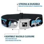Dog Bone Seatbelt Buckle Collar - CALIFORNIA REPUBLIC/Bear/Stars Silhouette Black/Scenic Mountains