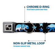 Dog Bone Seatbelt Buckle Collar - CALIFORNIA REPUBLIC/Bear/Stars Silhouette Black/Scenic Mountains