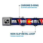 Dog Bone Seatbelt Buckle Collar - Colorado Skier1 Red/Mountains