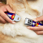 Dog Bone Seatbelt Buckle Collar - Colorado Skier1 Red/Mountains