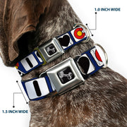 Dog Bone Seatbelt Buckle Collar - I HEART COLORADO SKIING Logos/Mountain