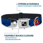Dog Bone Seatbelt Buckle Collar - Colorado Skier3 Blues/Red/Yellow