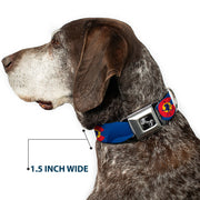 Dog Bone Seatbelt Buckle Collar - Colorado Skier3 Blues/Red/Yellow