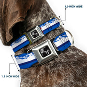 Dog Bone Seatbelt Buckle Collar - Colorado Skier4/Mountains Blues/White/Red/Yellow