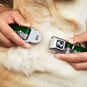 Dog Bone Seatbelt Buckle Collar - Colorado Mountains Green/White/Black Text