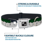 Dog Bone Seatbelt Buckle Collar - Colorado Mountains Green/White/Gray Text