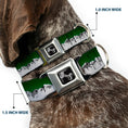 Load image into Gallery viewer, Dog Bone Seatbelt Buckle Collar - Colorado Mountains Green/Grays
