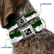 Dog Bone Seatbelt Buckle Collar - Colorado Solid Mountains Green/White
