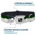 Load image into Gallery viewer, Dog Bone Seatbelt Buckle Collar - Colorado Solid Mountains Green/White
