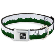 Dog Bone Seatbelt Buckle Collar - Colorado Solid Mountains Green/White