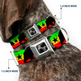 Load image into Gallery viewer, Dog Bone Seatbelt Buckle Collar - Cali Bear/Star Silhouette Rasta/Black
