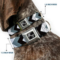 Load image into Gallery viewer, Dog Bone Seatbelt Buckle Collar - Chevron White/Gray/Black
