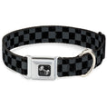 Load image into Gallery viewer, Dog Bone Seatbelt Buckle Collar - Checker Weathered2 Black/Gray
