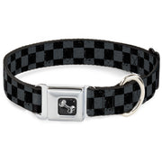 Dog Bone Seatbelt Buckle Collar - Checker Weathered2 Black/Gray