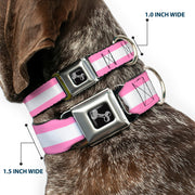 Dog Bone Seatbelt Buckle Collar - Colorado Flags5 Repeat Light Pink/White/Pink/Yellow