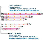 Dog Bone Seatbelt Buckle Collar - Colorado Flags5 Repeat Light Pink/White/Pink/Yellow