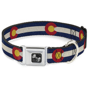 Dog Bone Seatbelt Buckle Collar - Colorado Flags2 Repeat Vintage