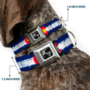 Dog Bone Seatbelt Buckle Collar - Colorado Flags2 Repeat Weathered