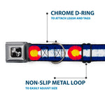 Dog Bone Seatbelt Buckle Collar - Colorado Flags2 Repeat Weathered