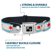 Dog Bone Seatbelt Buckle Collar - Chicago Flag