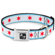 Dog Bone Seatbelt Buckle Collar - Chicago Flag