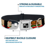 Dog Bone Seatbelt Buckle Collar - California Flag Distressed Painting Blocks