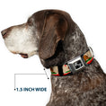 Load image into Gallery viewer, Dog Bone Seatbelt Buckle Collar - California Flag Distressed Painting Blocks
