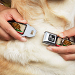 Dog Bone Seatbelt Buckle Collar - California Flag Distressed Painting Blocks