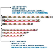 Dog Bone Seatbelt Buckle Collar - California Flag White w/Stripe