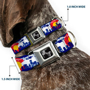 Dog Bone Seatbelt Buckle Collar - Colorado Skyline/Mountains