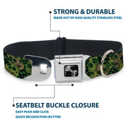 Dog Bone Seatbelt Buckle Collar - Camo Olive/Black Skull Yard2