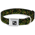 Load image into Gallery viewer, Dog Bone Seatbelt Buckle Collar - Camo Olive/Black Skull Yard2
